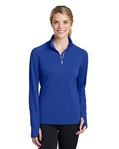 Sport-Tek® Ladies Sport-Wick® Textured 1/4-Zip Pullover