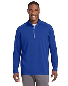 Sport-Tek® Sport-Wick® Textured 1/4-Zip Pullover (True Royal)