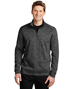 Sport-Tek® PosiCharge® Electric Heather Fleece 1/4-Zip Pullover (Gray-Black Electric)